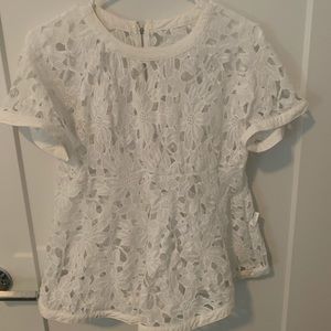 White peplum see through top PRICE REDUCED